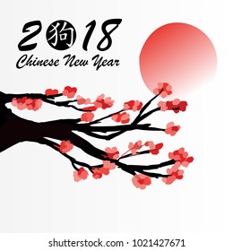 happy chinese new year 2018 vector illustration