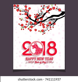 Happy  Chinese New Year  2018 year of the dog.  Lunar new year