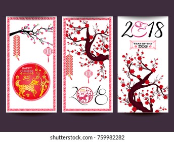 Happy  Chinese New Year  2018 year of the dog.  Lunar new year