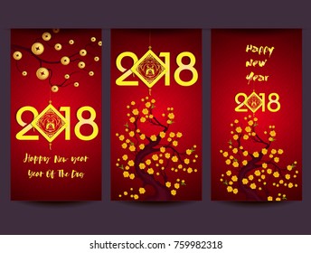 Happy  Chinese New Year  2018 year of the dog.  Lunar new year