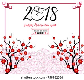 Happy  Chinese New Year  2018 year of the dog.  Lunar new year