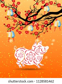Happy  Chinese New Year  2019 year of the pig.  Lunar new year