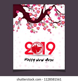 Happy  Chinese New Year  2019 year of the pig.  Lunar new year