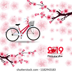 Happy  Chinese New Year  2019 year of the pig.  Lunar new year