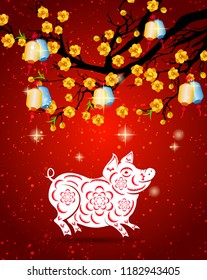 Happy  Chinese New Year  2019 year of the pig.  Lunar new year