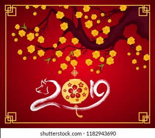 Happy  Chinese New Year  2019 year of the pig.  Lunar new year