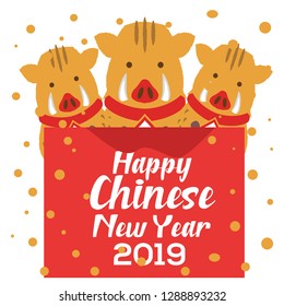 Happy chinese new year 2019 vector illustration. Year of Pig.EPS 10