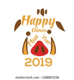 Happy chinese new year 2019 vector illustration. Year of Pig.EPS 10