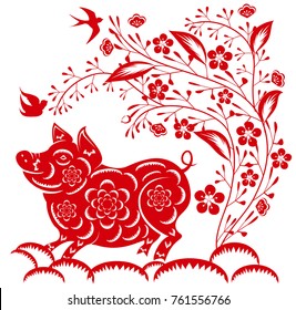 Happy  Chinese New Year  2019 year of the pig.  Lunar new year