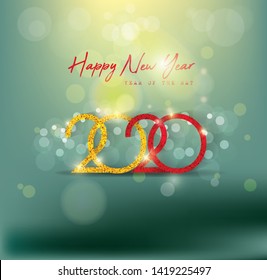 Happy Chinese New Year 2020 year of the rat,Chinese characters mean Happy New Year, wealthy. lunar new year 2020.