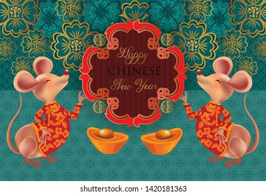 Happy Chinese new year 2020 ,Year of the rat-Vector