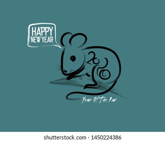 Happy Chinese New Year 2020 year of the rat,Chinese characters mean Happy New Year, wealthy. lunar new year 2020.