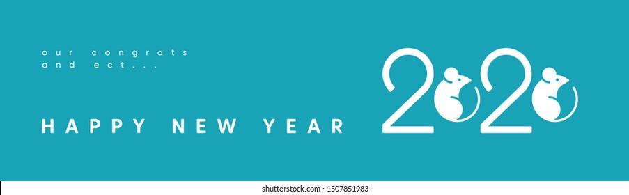 Happy Chinese New Year 2020 banner template with rat. 2020 vision for web greetings.