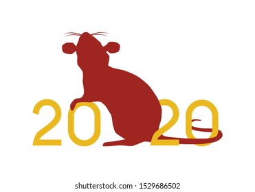 Happy Chinese New Year 2020 year of the Rat vector illustration
