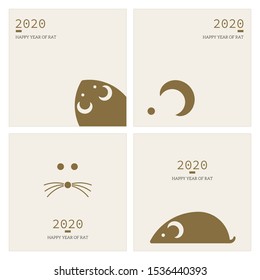 Happy Chinese New Year 2020 Year of the rat for greetings card, flyers, invitation, posters, brochure, banners, calendar.