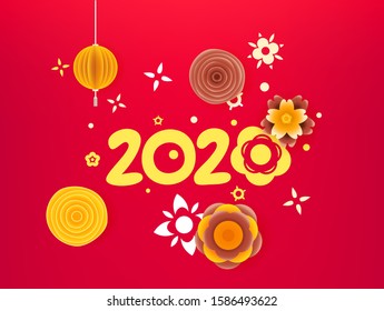 Happy chinese new year 2020 vector banner