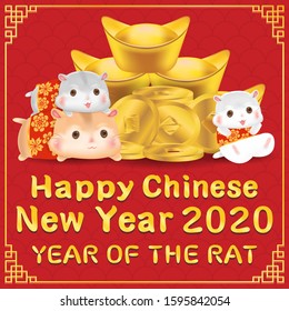 Happy chinese new year 2020 year of rat banner