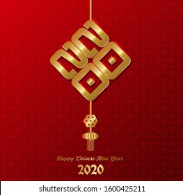 Happy chinese new year 2020 year of the rat ,paper cut rat character,flower and asian elements with craft style on background. (Chinese translation : Happy chinese new year 2020, year of rat)