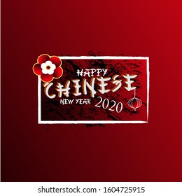 Happy Chinese New Year 2020 vector red background