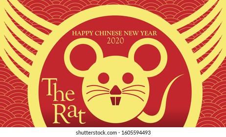 Happy Chinese new year 2020 of the rat. Chinese zodiac rat