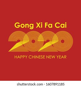 happy chinese new year 2020, gong xi fa cai, vector background