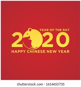 Happy chinese new year 2020 Rat zodiac sign