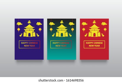 Happy chinese new year 2020 Rat zodiac. Wallpaper  Abstract background  Holiday banner (3)