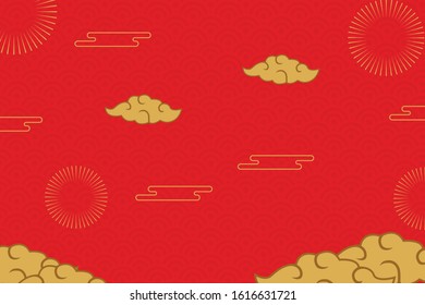 Happy Chinese New Year 2020 year of the mouse. sign for greetings card, flyers, invitation, posters, brochure, banners, calendar. Flat style design. traditional red greeting card illustration