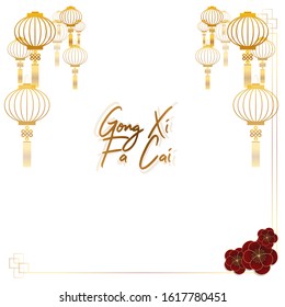 Happy Chinese new year 2020 year of the rat. Greetings, Asian elements. Concept for posters, banners, calendar. (Chinese translation: Happy New Year 2020, Year of the Rat) Vector illustration
