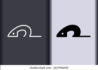 happy Chinese New Year 2020. chinese zodiac sign year of rat. asian elements minimal flat simple rat concept logo. creative vector eps design isolated on background.