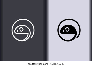 happy Chinese New Year 2020. chinese zodiac sign year of rat. asian elements minimal flat simple rat concept logo. creative vector eps design isolated on background.