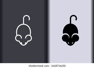 happy Chinese New Year 2020. chinese zodiac sign year of rat. asian elements minimal flat simple rat concept logo. creative vector eps design isolated on background.