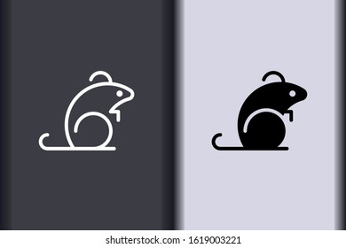 happy Chinese New Year 2020. chinese zodiac sign year of rat. asian elements minimal flat simple rat concept logo. creative vector eps design isolated on background.