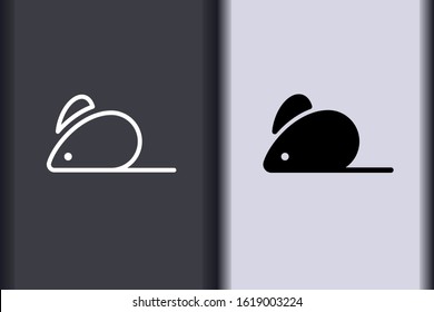 happy Chinese New Year 2020. chinese zodiac sign year of rat. asian elements minimal flat simple rat concept logo. creative vector eps design isolated on background.