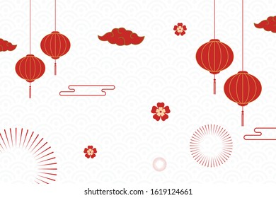 Happy Chinese New Year 2020 year of the mouse. sign for greetings card, flyers, invitation, posters, brochure, banners, calendar. Flat style design. traditional red greeting card illustration
