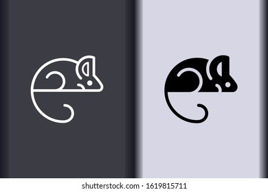 happy Chinese New Year 2020. chinese zodiac sign year of rat. asian elements minimal flat simple rat concept logo. creative vector eps design isolated on background.