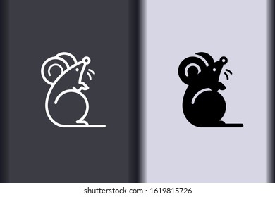 happy Chinese New Year 2020. chinese zodiac sign year of rat. asian elements minimal flat simple rat concept logo. creative vector eps design isolated on background.