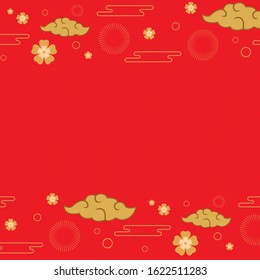 Happy Chinese New Year 2020 year of the mouse. sign for greetings card, flyers, invitation, posters, brochure, banners, calendar. Flat style design. traditional red greeting card illustration