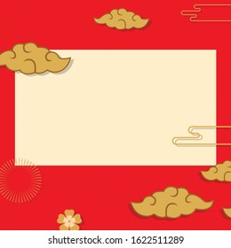 Happy Chinese New Year 2020 year of the mouse. sign for greetings card, flyers, invitation, posters, brochure, banners, calendar. Flat style design. traditional red greeting card illustration