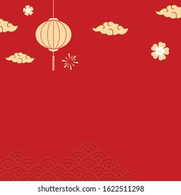 Happy Chinese New Year 2020 year of the mouse. sign for greetings card, flyers, invitation, posters, brochure, banners, calendar. Flat style design. traditional red greeting card illustration