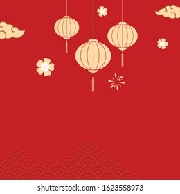 Happy Chinese New Year 2020 year of the mouse. sign for greetings card, flyers, invitation, posters, brochure, banners, calendar. Flat style design. traditional red greeting card illustration
