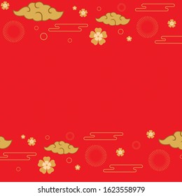 Happy Chinese New Year 2020 year of the mouse. sign for greetings card, flyers, invitation, posters, brochure, banners, calendar. Flat style design. traditional red greeting card illustration
