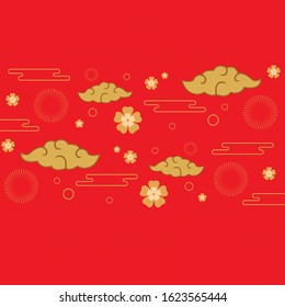 Happy Chinese New Year 2020 year of the mouse. sign for greetings card, flyers, invitation, posters, brochure, banners, calendar. Flat style design. traditional red greeting card illustration