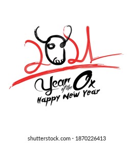 Happy chinese new year 2021 table of the ox. Gold zodiac sign, Gold Cow for greetings card, invitation, posters, brochure, calendar, flyers, banners