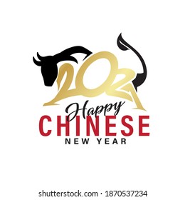 Happy chinese new year 2021. Year of the ox. Vector illustration.