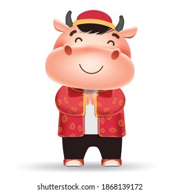 Happy chinese new year 2021,a little cow,elements for artwork wealthy, zodiac,year of the ox
