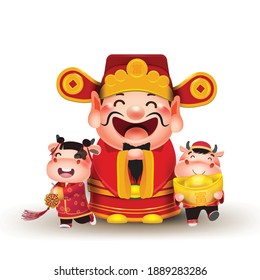 Happy chinese new year 2021,a little cow,elements for artwork wealthy, zodiac,year of the ox,Chinese Translation "happy new year" and "rich"