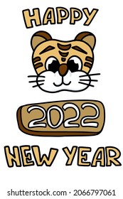 Happy Chinese New Year 2022 year of the tiger zodiac of Animal lucks Cartoon vector illustration isolated on a white background