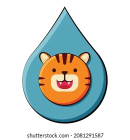 Happy chinese new year 2022. Year of the water tiger logo.