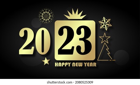 Happy chinese new year 2023 rabbit zodiac sign, flower and asian elements with gold paper cut style on red color Background. Translation Happy new year 